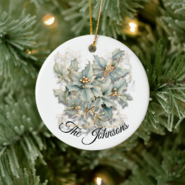 Ornamento De Cerâmica Saída de ouro Holly - Personalizada