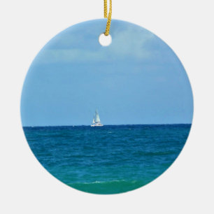 Ornamento De Cerâmica Sailboat, Fort Lauderdale, Flórida