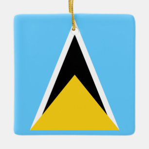 Ornamento De Cerâmica Saint Lucia Flag