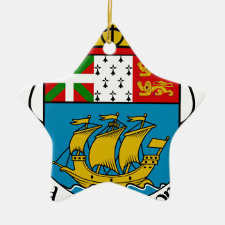 Ornamento De Cerâmica Saint Pierre e brasão de Miquelon (France)