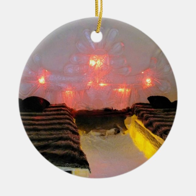 Ornamento De Cerâmica Sala de Águia no Hotel de Glace, Quebec, Canadá (Frente)