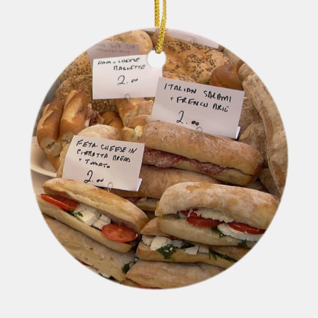 Ornamento De Cerâmica Salame italiano (Frente)