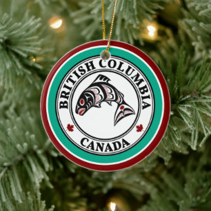 Ornamento De Cerâmica Salmão Negra Nativo Americano