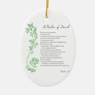 Ornamento De Cerâmica Salmo de David O Senhor é o meu Pastor Bíblia Vers