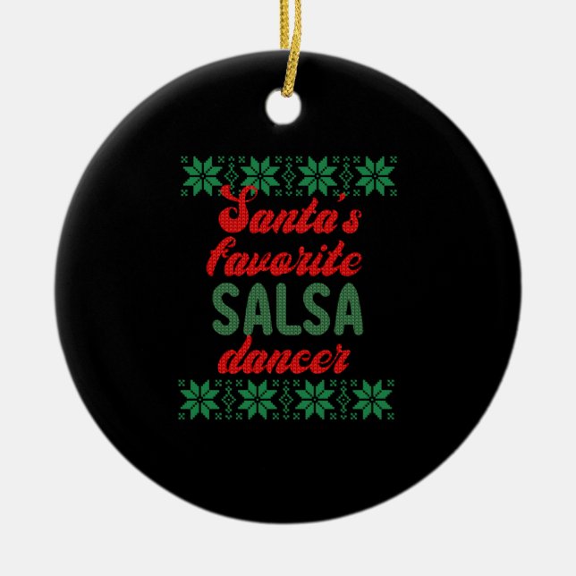 Ornamento De Cerâmica Salsa Dancer Ugly Natal Presente (Frente)