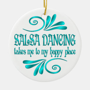 Ornamento De Cerâmica Salsa Dancing Happy Place