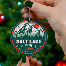 Ornamento De Cerâmica Salt Lake City Utah Ski Souvenir Retro Vintage 80s