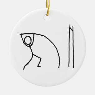 Ornamento De Cerâmica Saltador de Vara Stickman