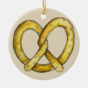 Ornamento De Cerâmica Salty Soft Pretzel Nova Iorque Street Comida Stree