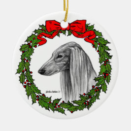 Ornamento De Cerâmica Saluki Dog Art de Glenda S. Harlan