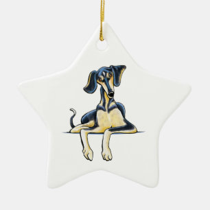 Ornamento De Cerâmica Saluki liso Emil