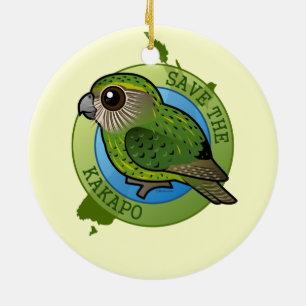 Ornamento De Cerâmica Salvar o Kakapo