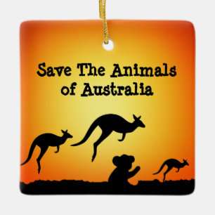 Ornamento De Cerâmica Salvar os animais da Austrália