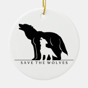 Ornamento De Cerâmica Salvar os lobos (o ver branco.)