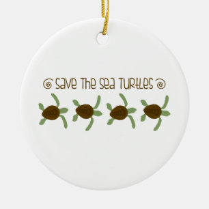 Ornamento De Cerâmica Salvar tartarugas de mar