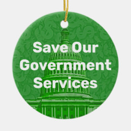 Ornamento De Cerâmica Salve nossos serviços de Governo