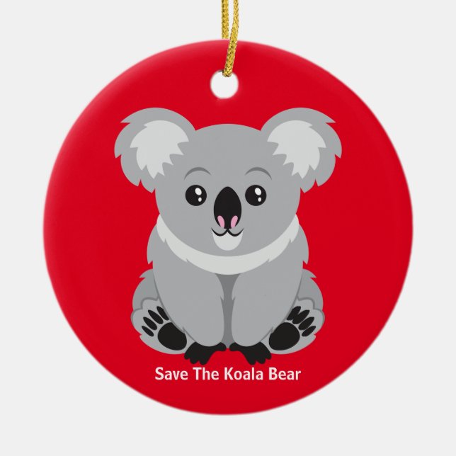 Ornamento De Cerâmica Salve O Urso De Koala (Frente)
