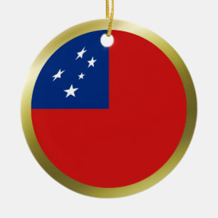Ornamento De Cerâmica Samoa Flag Ornament