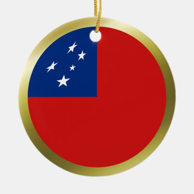 Ornamento De Cerâmica Samoa Flag Ornament (Frente)