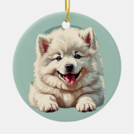 Ornamento De Cerâmica Samoyed Ornament
