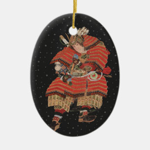 Ornamento De Cerâmica Samurai Warrior Vintage - Arte Japonesa