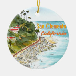 Ornamento De Cerâmica San Clemente California Ornament