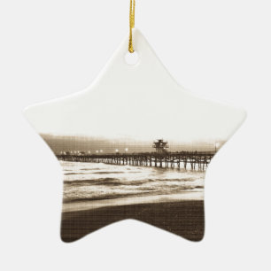 Ornamento De Cerâmica San Clemete píer California - Foto de vintage