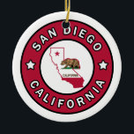 Ornamento De Cerâmica San Diego Califórnia<br><div class="desc">San Diego Califórnia</div>