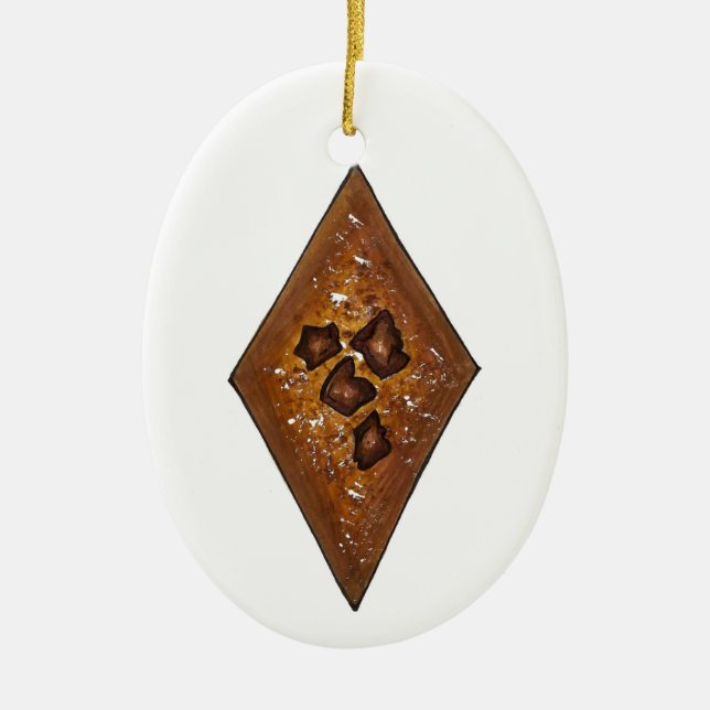 Ornamento De Cerâmica Sand Tart Cinnamon Natal Cookie (Frente)