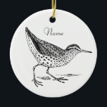Ornamento De Cerâmica Sandpiper Shorebird Thunder_Cove<br><div class="desc">Sandpiper Shorebird para personalizar com sua própria saudação,  nome,  mensagem,  etc</div>