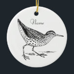 Ornamento De Cerâmica Sandpiper Shorebird Thunder_Cove<br><div class="desc">Sandpiper Shorebird para personalizar com sua própria saudação,  nome,  mensagem,  etc</div>