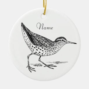 Ornamento De Cerâmica Sandpiper Shorebird Thunder_Cove
