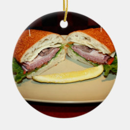 Ornamento De Cerâmica Sandwich Smile