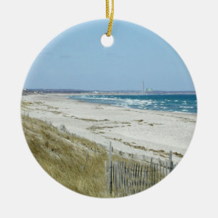 Ornamento De Cerâmica Sandy Beach com ondas