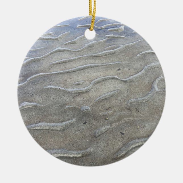 Ornamento De Cerâmica Sandy Beach Ornament (Frente)