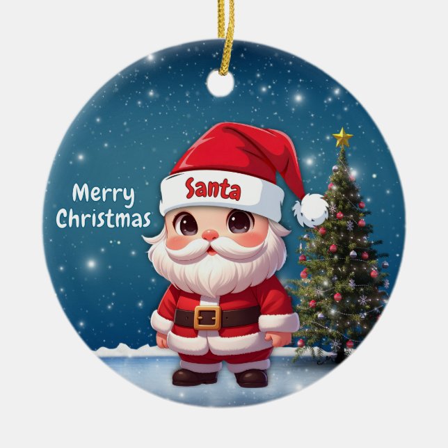 Ornamento De Cerâmica Santa Baby Deer, Fawn, Doe, Reindeer🦌 🎄 (Frente)