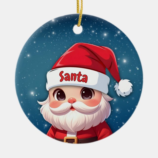 Ornamento De Cerâmica Santa Claus 🎅🎄 (Frente)