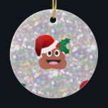 Ornamento De Cerâmica santa claus emoji<br><div class="desc">natal,  emoji,  natal engraçado,  hipster,  holly,  poo emoji,  poop emoji,  verde vermelho,  papais noeis,  santa claus,  santa hat,  bafo,  christmas feio,  xmas,  glitter,  prata,  holograma - "natal engraçado" "natal feio" "poo emoji" i""christmas emoji""papais noeis emoji""santa claus emoji' christmas emoji holographic</div>