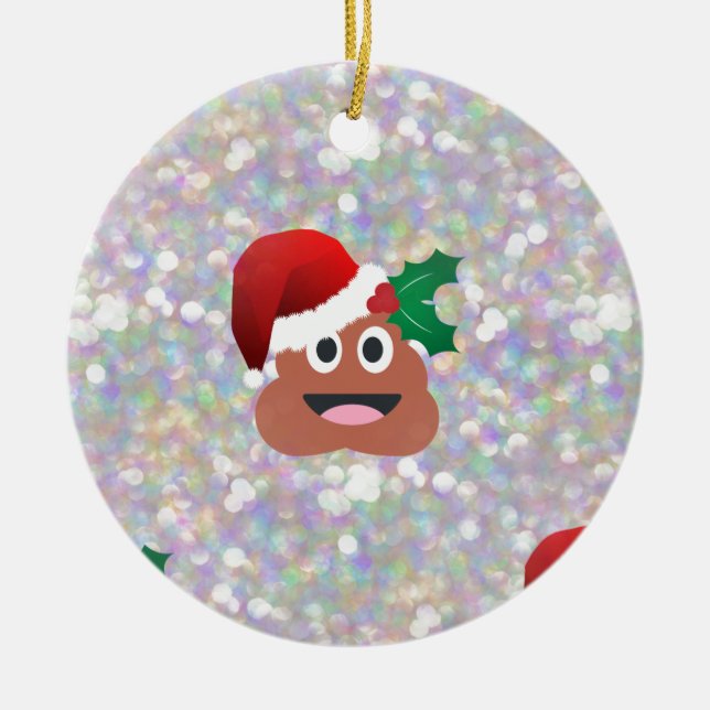 Ornamento De Cerâmica santa claus emoji (Frente)