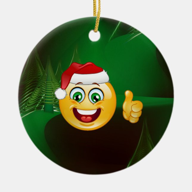 Ornamento De Cerâmica santa claus emojis (Frente)