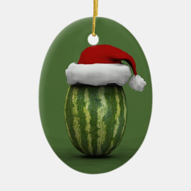 Ornamento De Cerâmica Santa Claus Watermelon (Frente)