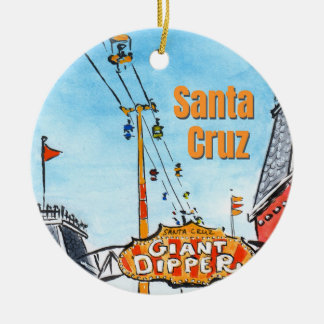Ornamento De Cerâmica Santa Cruz California – Coastal Beach Art
