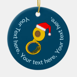Ornamento De Cerâmica Santa Hat Tuba