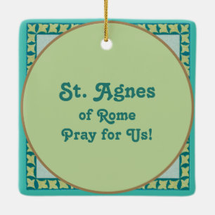 Ornamento De Cerâmica Santa Inês de Roma (BK 006)