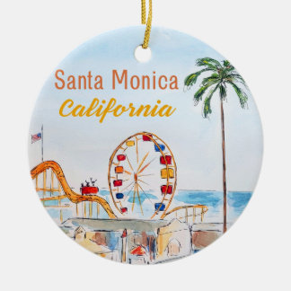 Ornamento De Cerâmica Santa Monica Pier Ornament