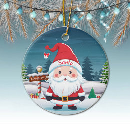 Ornamento De Cerâmica Santa, St Nicholas Kris Kringle Father Xmas 🎄🎅🏼