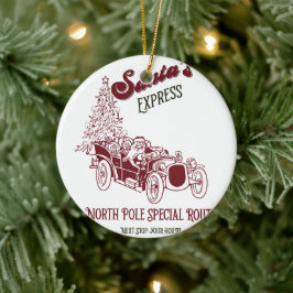 Ornamento De Cerâmica Santa's Express Vitange Christmas
