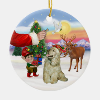 Ornamento De Cerâmica Santas Treat - Buff Cocker Spaniel