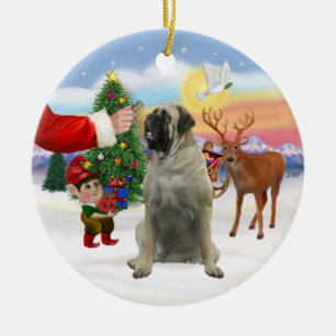 Ornamento De Cerâmica Santas Treat - Bull Mastiff
