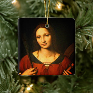 Ornamento De Cerâmica Santo Catherine de Alexandria (Bernardino Luini)